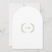 Green White Flowers Eucalyptus Rose Peony Wedding 招待状 (裏面)