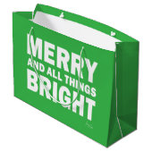 Green & White Gift Bag | Merry & All Things Bright ラージペーパーバッグ (裏面アングル)
