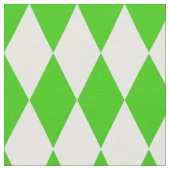 Green White Harlequin Diamonds Checkers Design  ファブリック (クローズアップ)