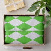 Green White Harlequin Diamonds Checkers Design  薄葉紙 (ギフト)