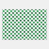 GREEN & WHITE IRISH CELTIC SHAMROCKS & PATTERNS ラッピングペーパーシート (正面3)