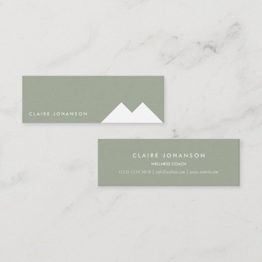 Green white minimal geometric environment eco スキニー名刺 (正面/裏面)