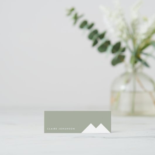 Green white minimal geometric environment eco スキニー名刺 (スタンド正面)