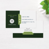 Green & White Modern Corporate Business Card (デスク)