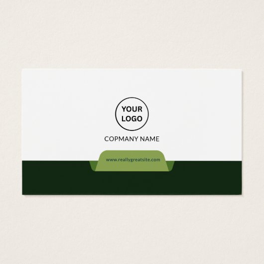 Green & White Modern Corporate Business Card (裏面)