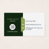 Green & White Modern Corporate Business Card (正面)