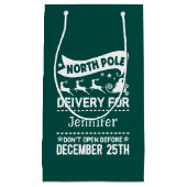 GREEN & White North Pole SANTA配送名 スモールペーパーバッグ (正面)