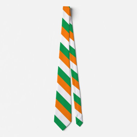 Green White Orange Flag of Ireland ネクタイ (正面)