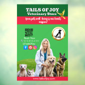  Green White Pet Store Business ウィンドウサイン (シート3)