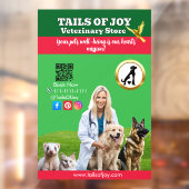  Green White Pet Store Business ウィンドウサイン (シート2)