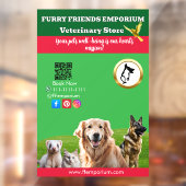  Green White Pet Store Business ウィンドウサイン (シート2)