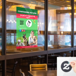 Green White Pet Store Sign Dogs, Cats, Birds Vet  ウィンドウサイン