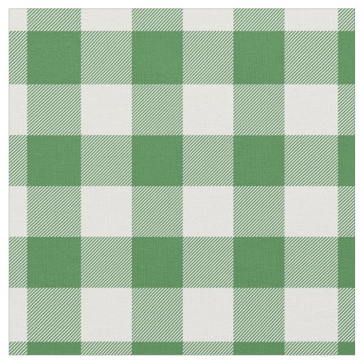 Green & White Plaid Gingham ファブリック (クローズアップ)