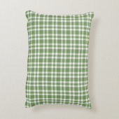 Green White Plaid Pattern アクセントクッション (裏面(縦))