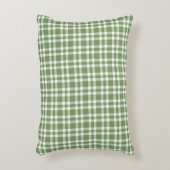 Green White Plaid Pattern アクセントクッション (正面(垂直))
