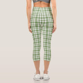 Green White Plaid Pattern カプリレギンス (裏面)