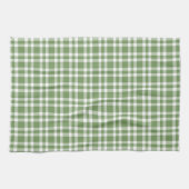 Green White Plaid Pattern キッチンタオル (横)