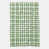 Green White Plaid Pattern キッチンタオル (縦)