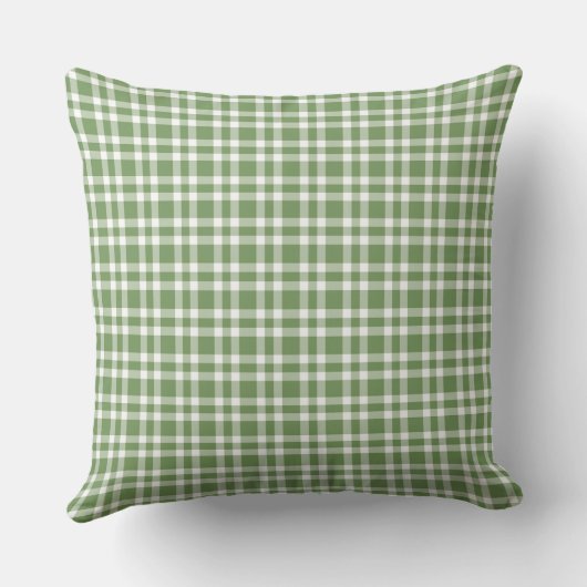 Green White Plaid Pattern クッション (裏面)