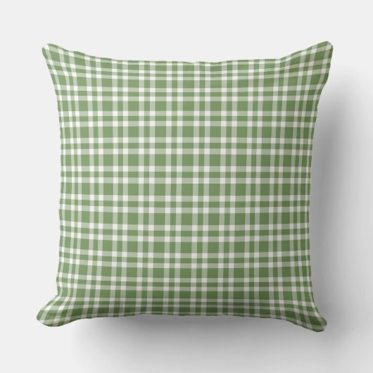 Green White Plaid Pattern クッション (正面)