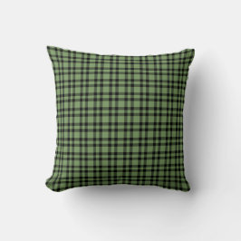 Green White Plaid Pattern クッション