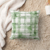 Green White Plaid Stripes クッション (ブランケット)