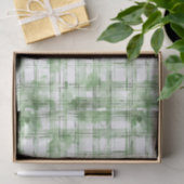 Green White Plaid Stripes Birthday 薄葉紙 (ギフト)