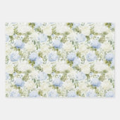 Green White Romantic Floral Bridal Shower ラッピングペーパーシート (正面3)