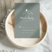 Green White Silhouette Mountain RSVP