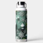 GREEN WHITE SILVER HOLIDAY CHRISTMAS ORNAMENTS ウォーターボトル (背面)