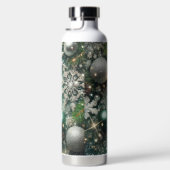GREEN WHITE SILVER HOLIDAY CHRISTMAS ORNAMENTS ウォーターボトル (右面)