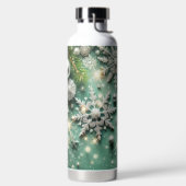 GREEN WHITE SILVER HOLIDAY CHRISTMAS ORNAMENTS ウォーターボトル (左面)