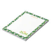 Green & White Spring Daisies & Vine Personalised ノートパッド (回転)