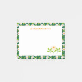 Green & White Spring Daisies & Vine Personalised ポストイット (正面)