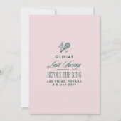 Green & White Striped Last Swing Before the Ring 招待状 (正面)