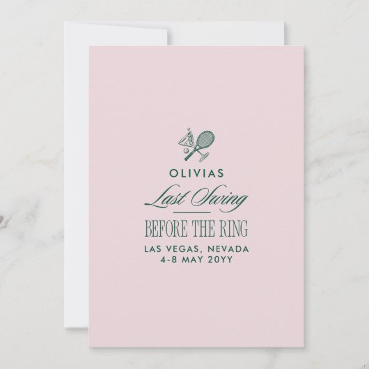 Green & White Striped Last Swing Before the Ring 招待状 (正面)