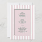 Green & White Striped Last Swing Before the Ring 招待状 (裏面)