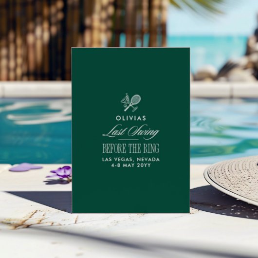 Green & White Striped Last Swing Before the Ring 招待状