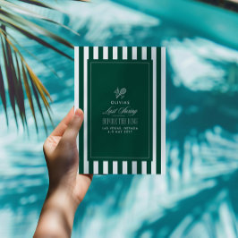 Green & White Striped Last Swing Before the Ring 招待状