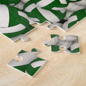 green white team colors girls boys volleyball ジグソーパズル (側面)