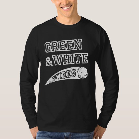 Green & White Vibes Hockey Team Fan Tシャツ (正面)