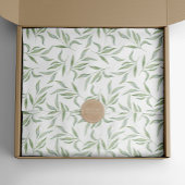 Green & White Watercolor Leaves Botanical Pattern 薄葉紙