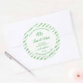 Green White Word Cloud Frame製品ラベルハート ラウンドシール (封筒)