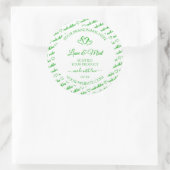 Green White Word Cloud Frame製品ラベルハート ラウンドシール (バッグ)