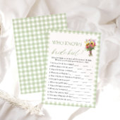 Green Who Knows The Bride Best Bridal Shower Game 招待状