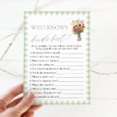 Green Who Knows The Bride Best Bridal Shower Game 招待状