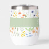 Green Wildflower Watercolor Monogram Name (正面)