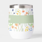 Green Wildflower Watercolor Monogram Name (背面)