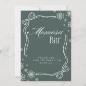 Green Winter Coquette "Momosa" Mimosa  Table Sign  招待状 (正面)