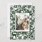 Green Winter Forest One Photo Christmas Card シーズンカード (正面)